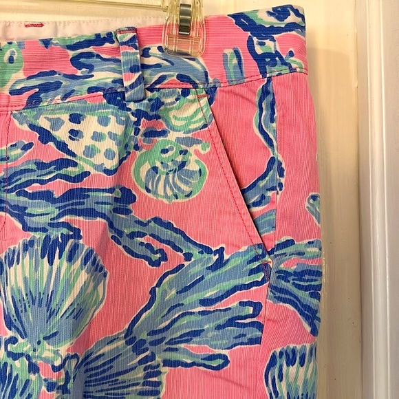 Women’s Lilly Pulitzer Chipper Bermuda Pink Pout Barefoot Princess Shorts Sz 12 - Picture 3 of 7